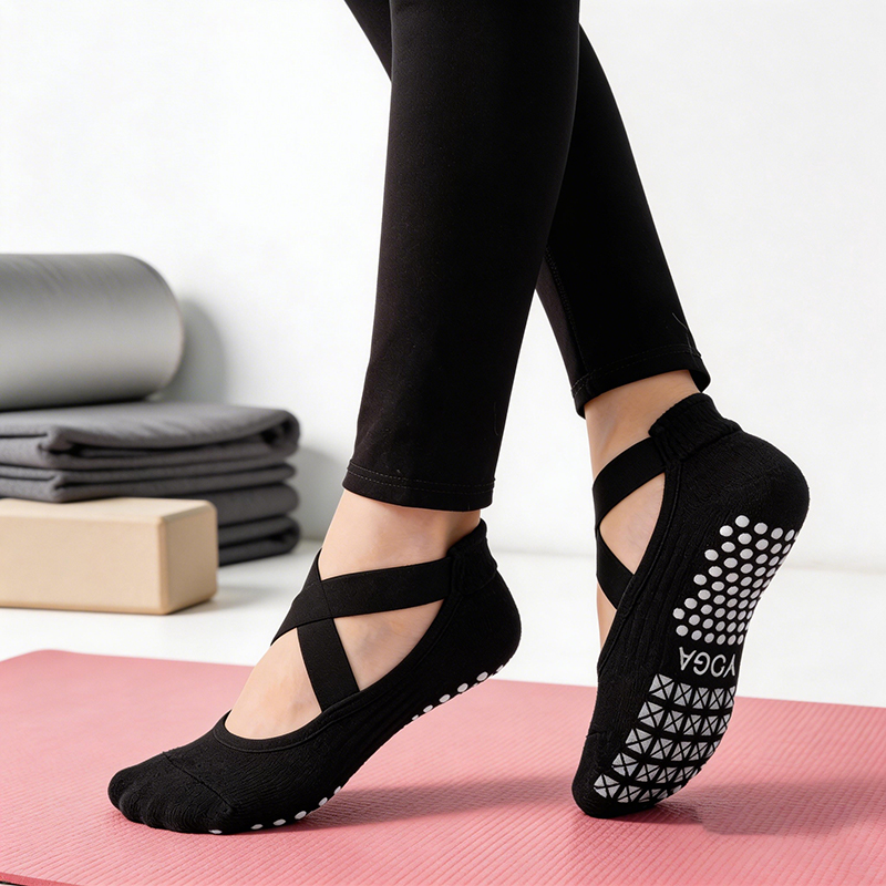 女性ノンスリップヨガソックスシリコーン屋内綿包帯バックレスピ - Medias Para Pilates Y Yoga のレビューと価格